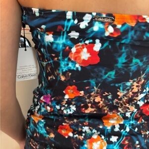 Calvin Klein Multicolor Floral Strapless Dress